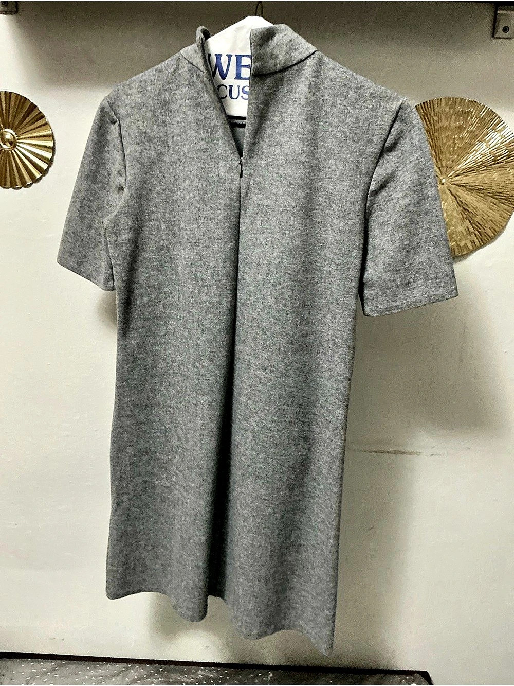 Zara Gray Funnel Neck Mini Dress Size Small Like New